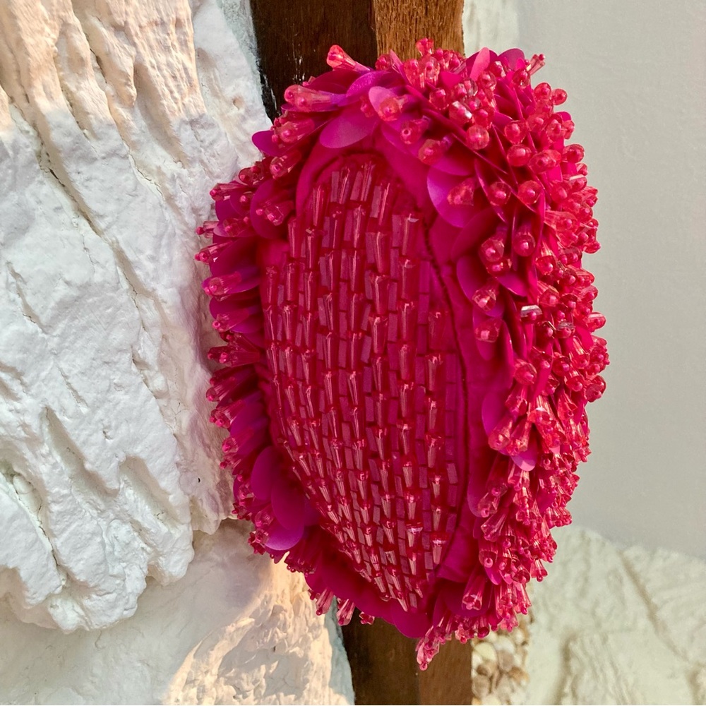 NWT Viral bright pink beaded handbag made in India - Picture 5 of 8